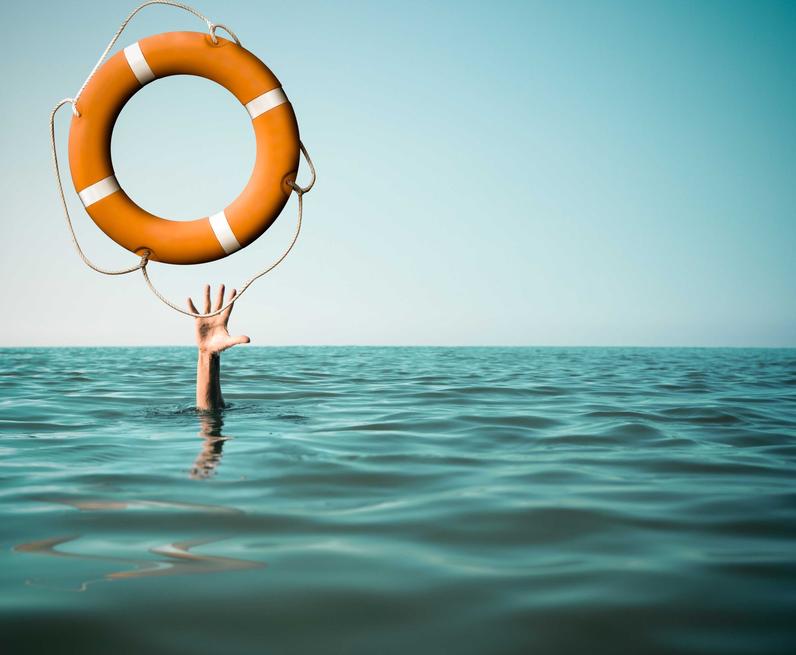 Man thrown a life raft