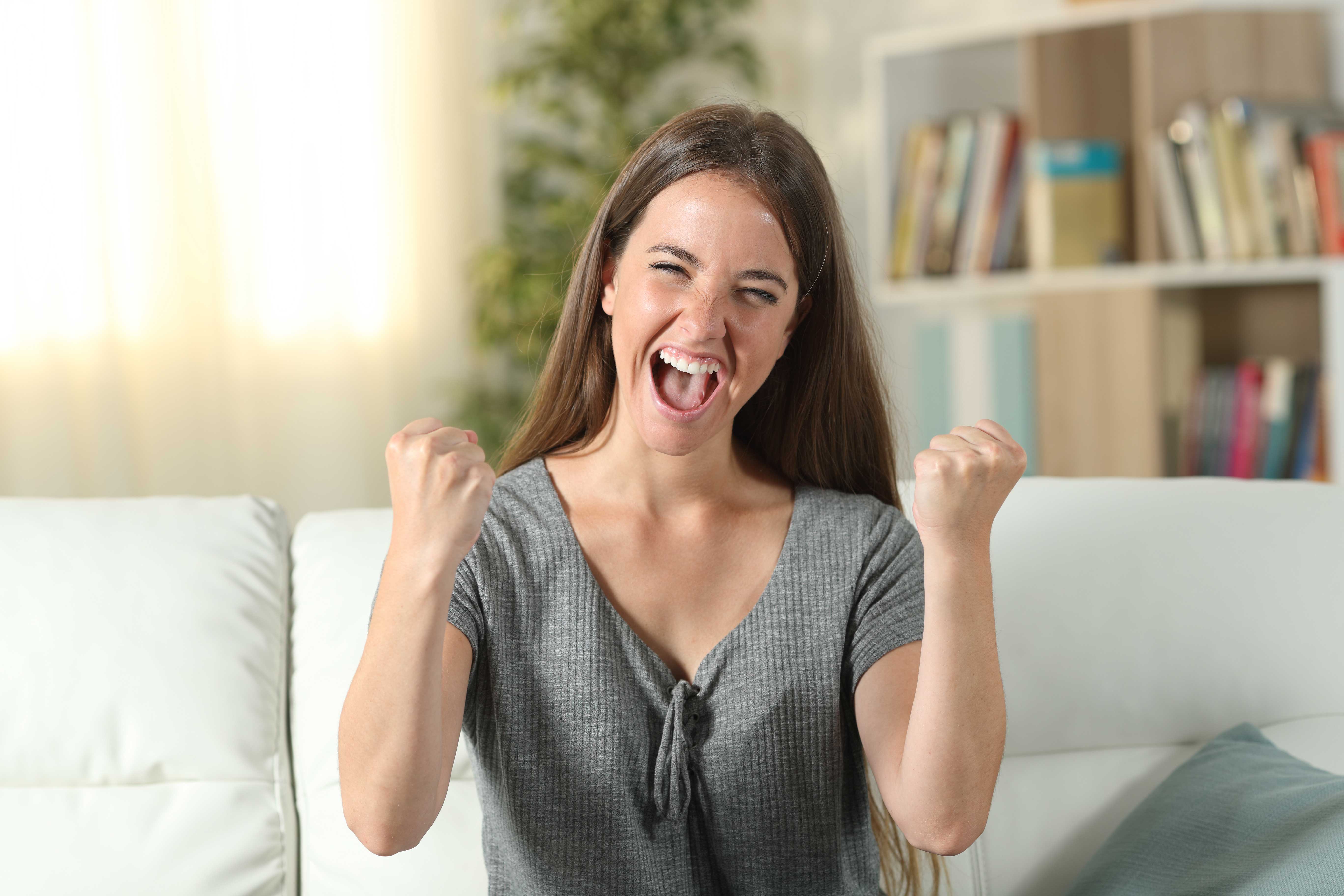 Happy tax refund woman